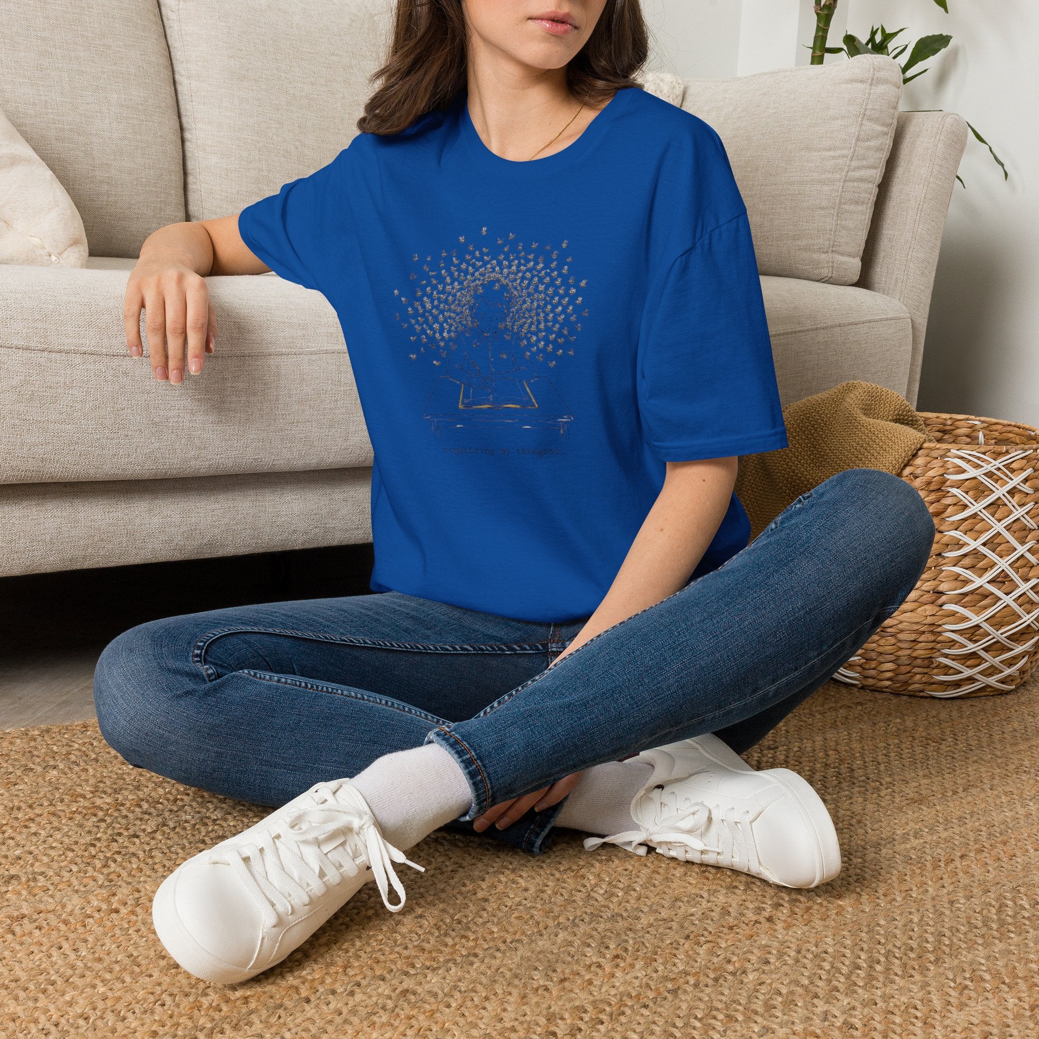 Mindful Reader Illustration Tee (Girl Reading with Butterflies)
