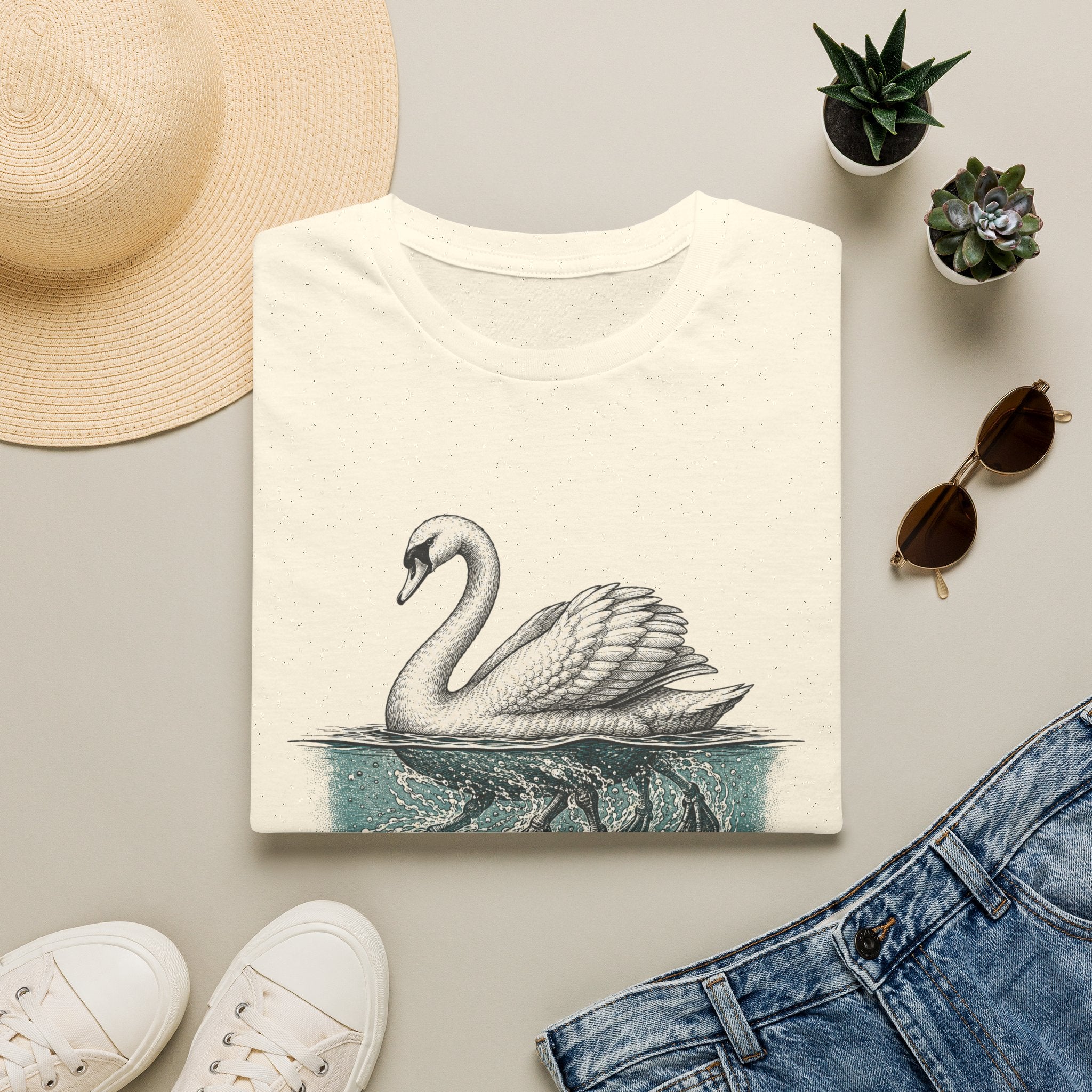 Swan "Effortless" T-Shirt — Serene Swan Graphic Tee