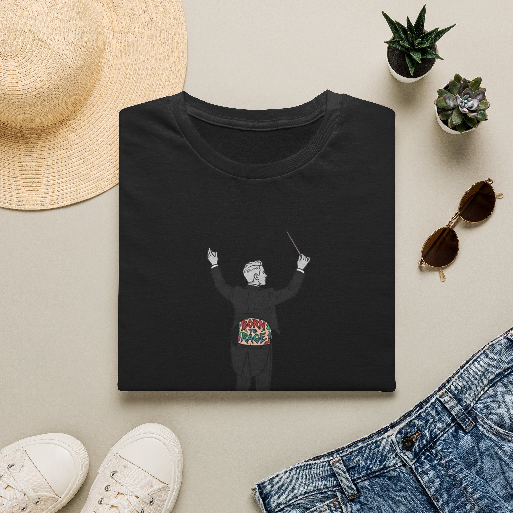 Conductor T-Shirt — Maestro with Floral Heartbeat Design