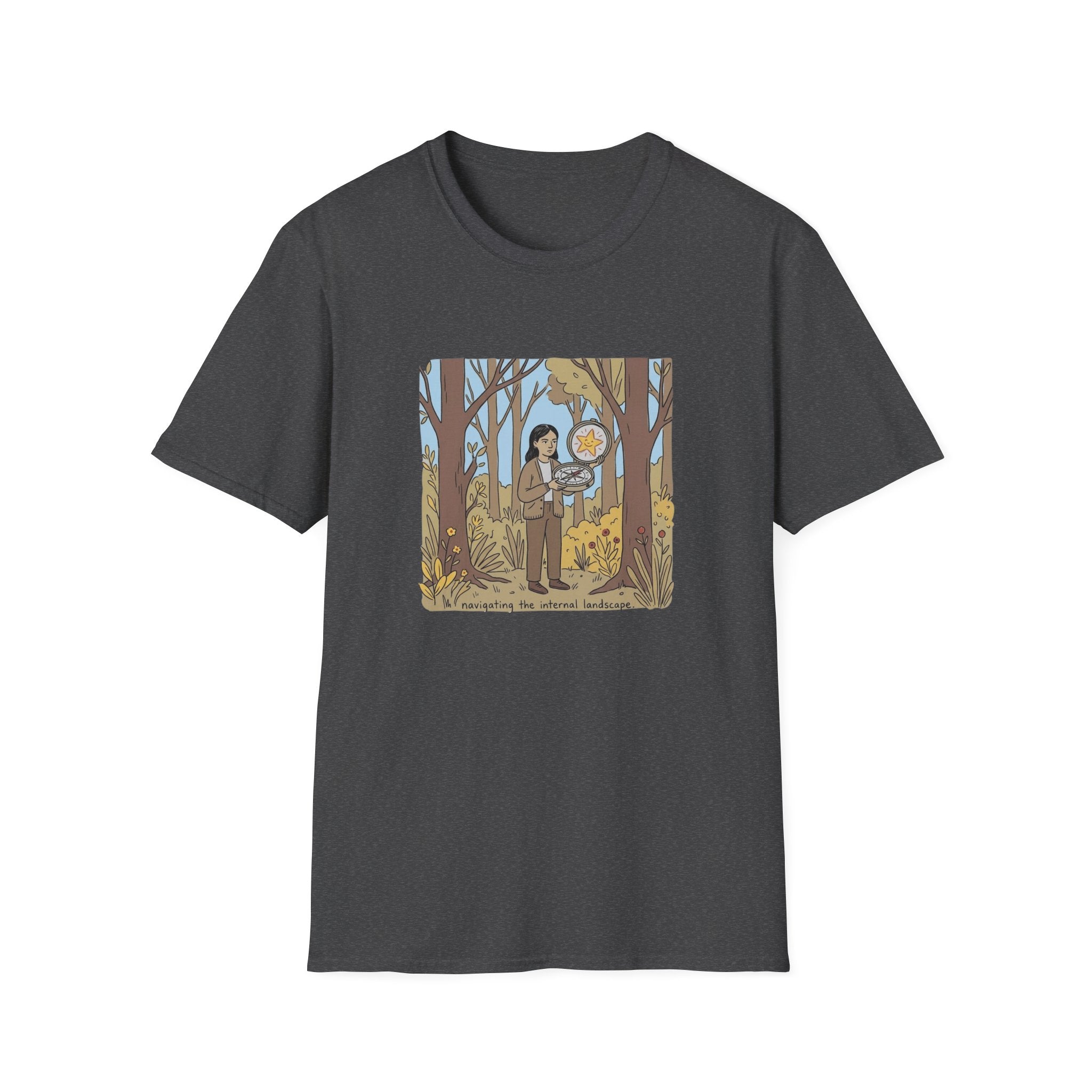 Sheriff Badge Forest Tee — Retro Ranger Woman Holding Star Badge