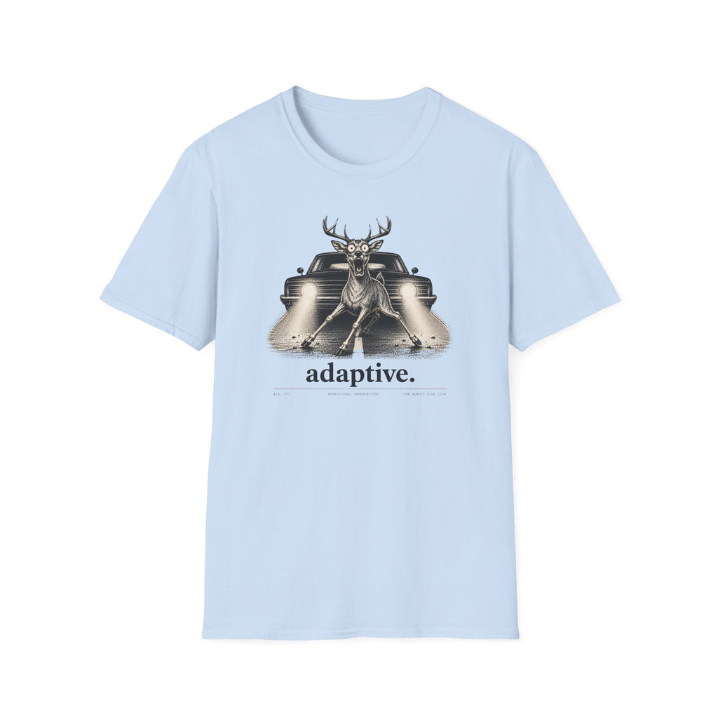 Adaptive Deer T‑Shirt — Vintage Stag Headlights Graphic Tee