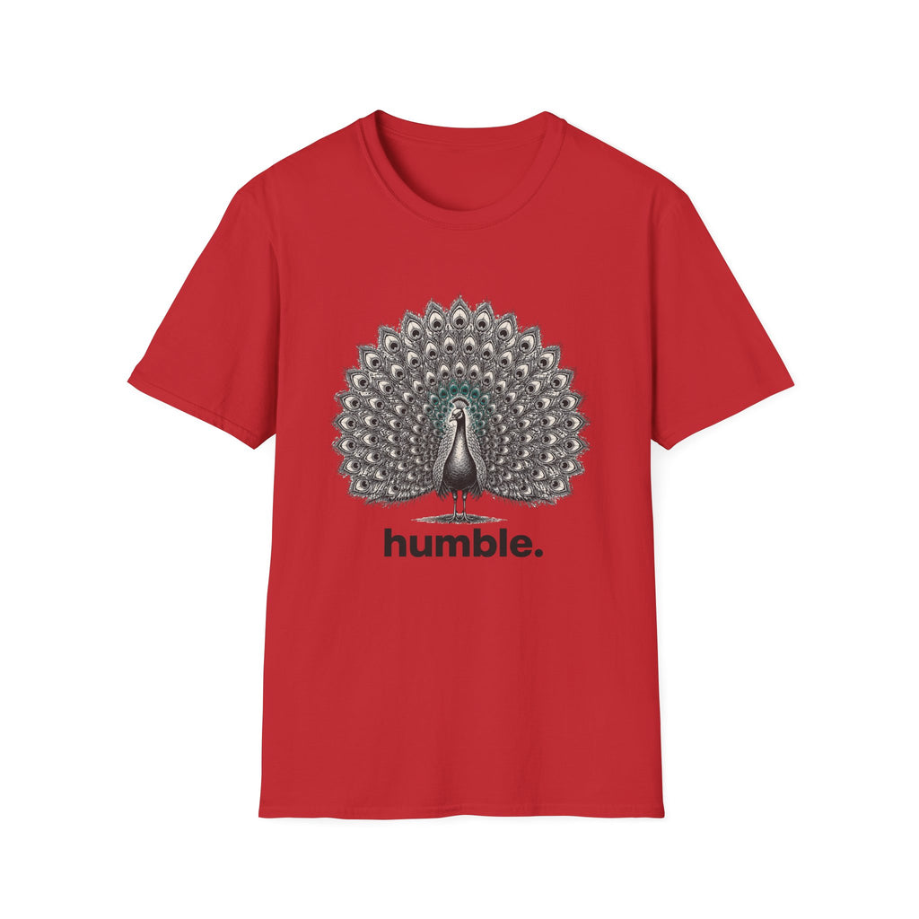Peacock 'Humble' T-Shirt — Elegant Feather Mandala Graphic Tee