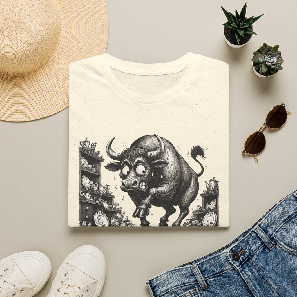 Bull Mushroom Graphic Tee — "I've Really Mellowed." Funny Surreal Illustration T-Shirt