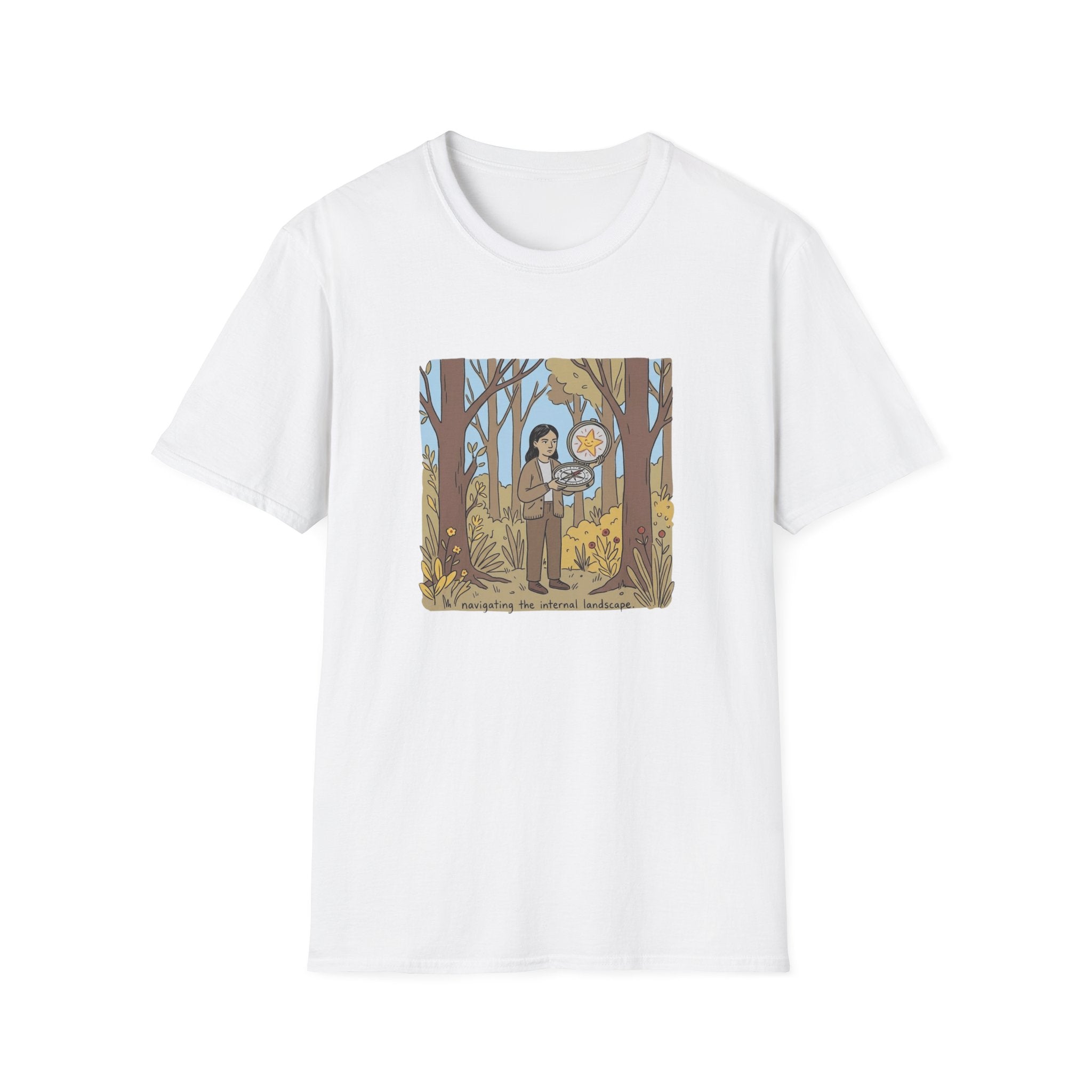 Sheriff Badge Forest Tee — Retro Ranger Woman Holding Star Badge