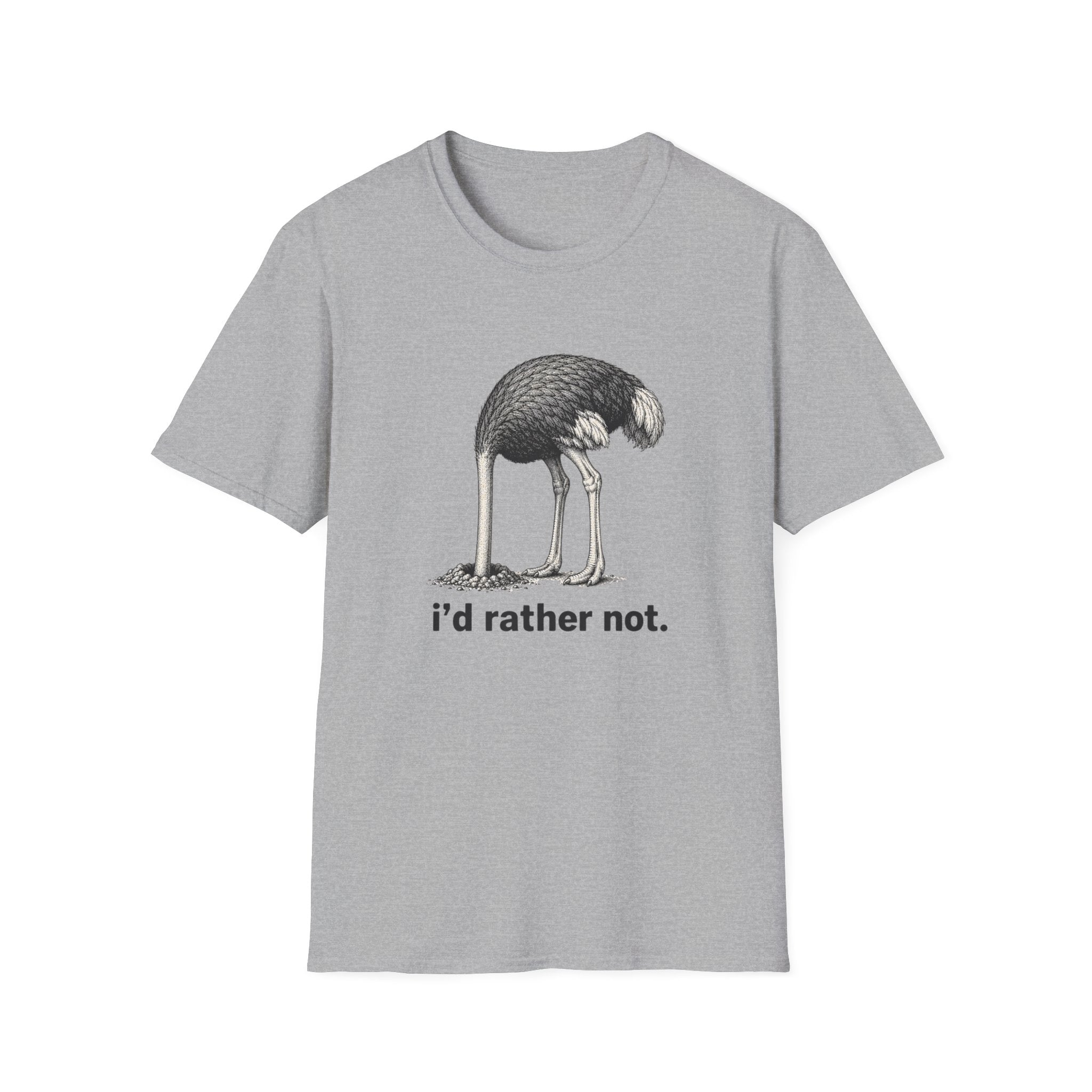 Emu 'I'd Rather Not.' T-Shirt — Funny Ostrich/Emu Graphic Tee