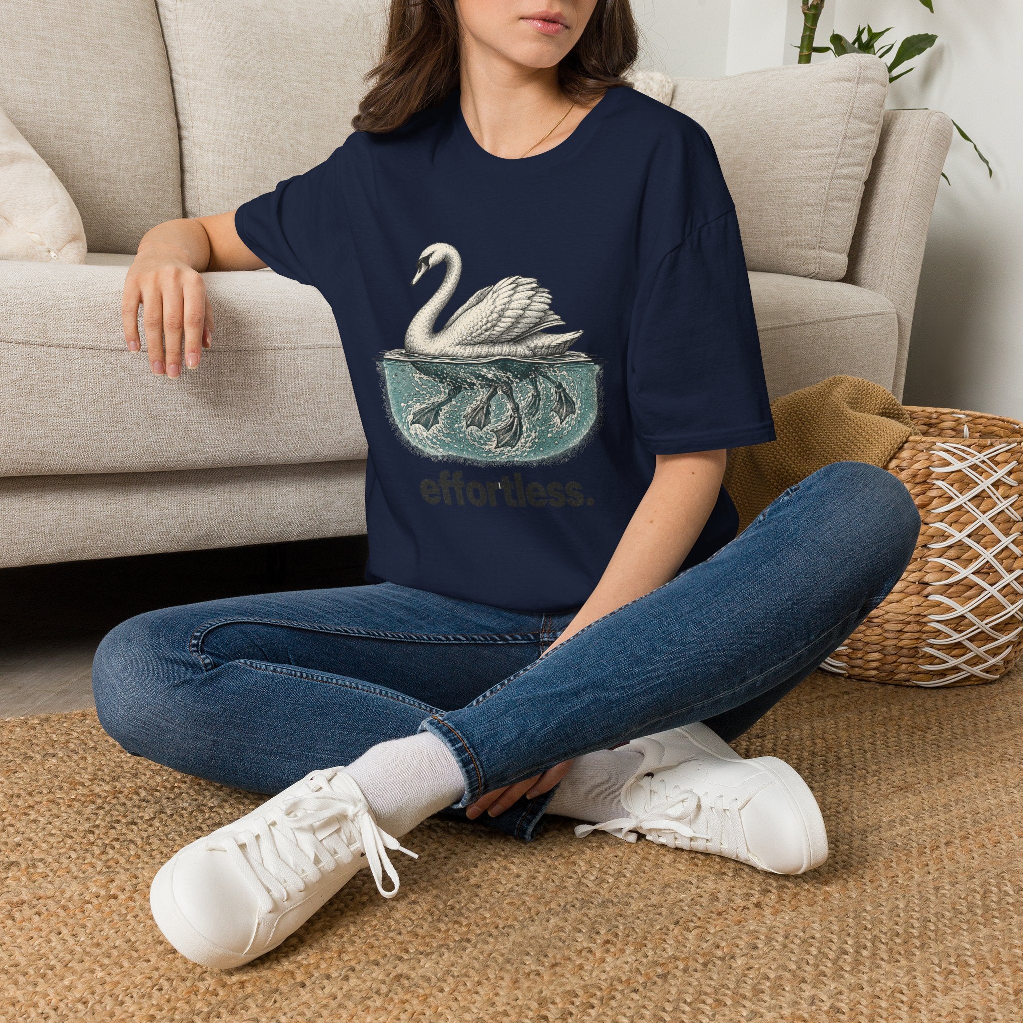 Swan "Effortless" T-Shirt — Serene Swan Graphic Tee