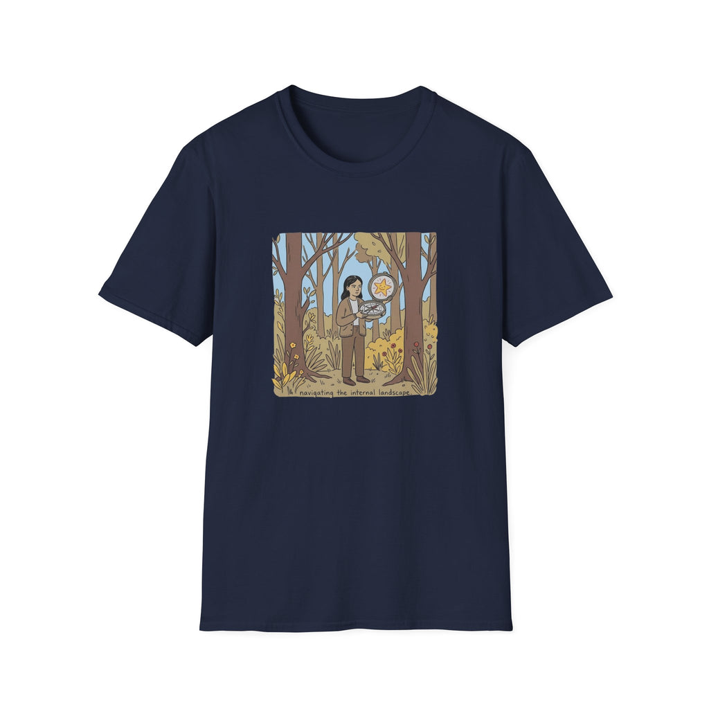 Sheriff Badge Forest Tee — Retro Ranger Woman Holding Star Badge