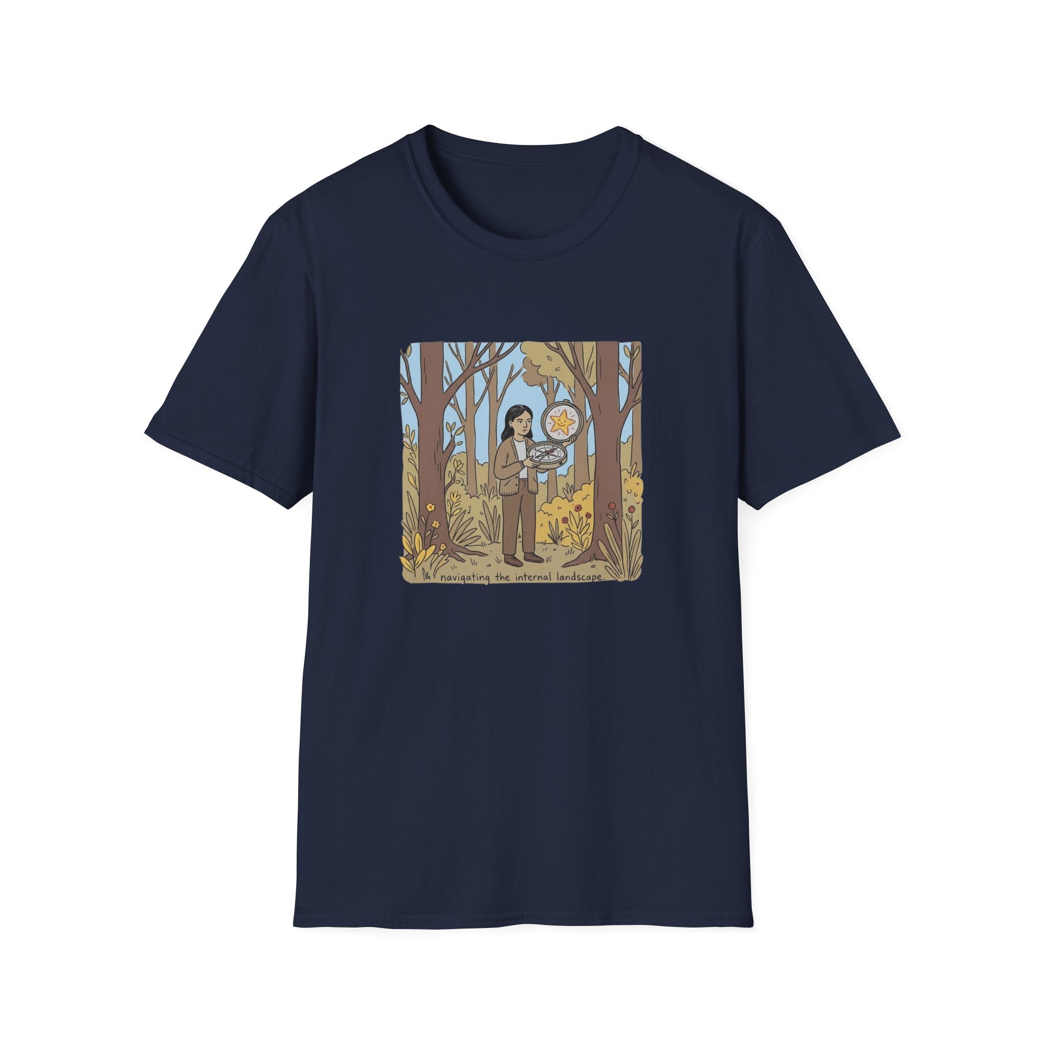 Sheriff Badge Forest Tee — Retro Ranger Woman Holding Star Badge