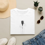 T-Shirt — Minimalist Surreal Figure with Starburst Head Illustration