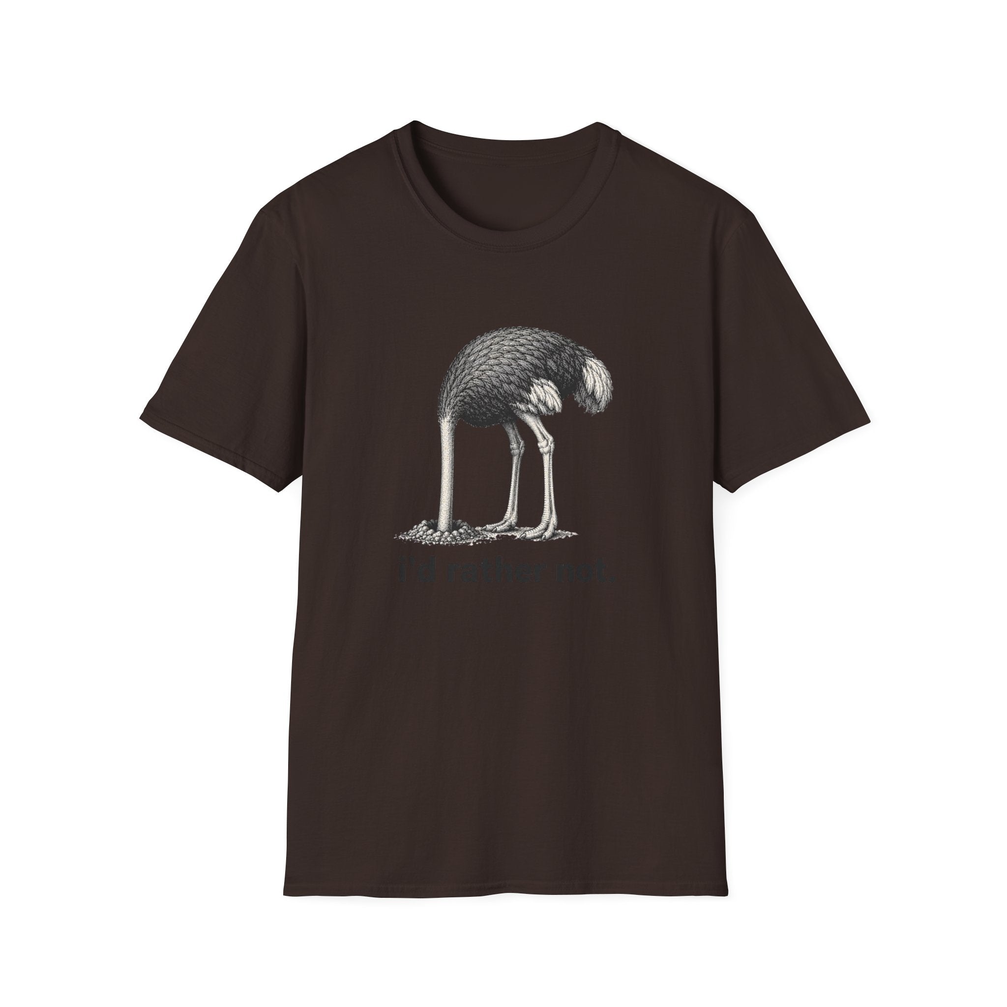 Emu 'I'd Rather Not.' T-Shirt — Funny Ostrich/Emu Graphic Tee