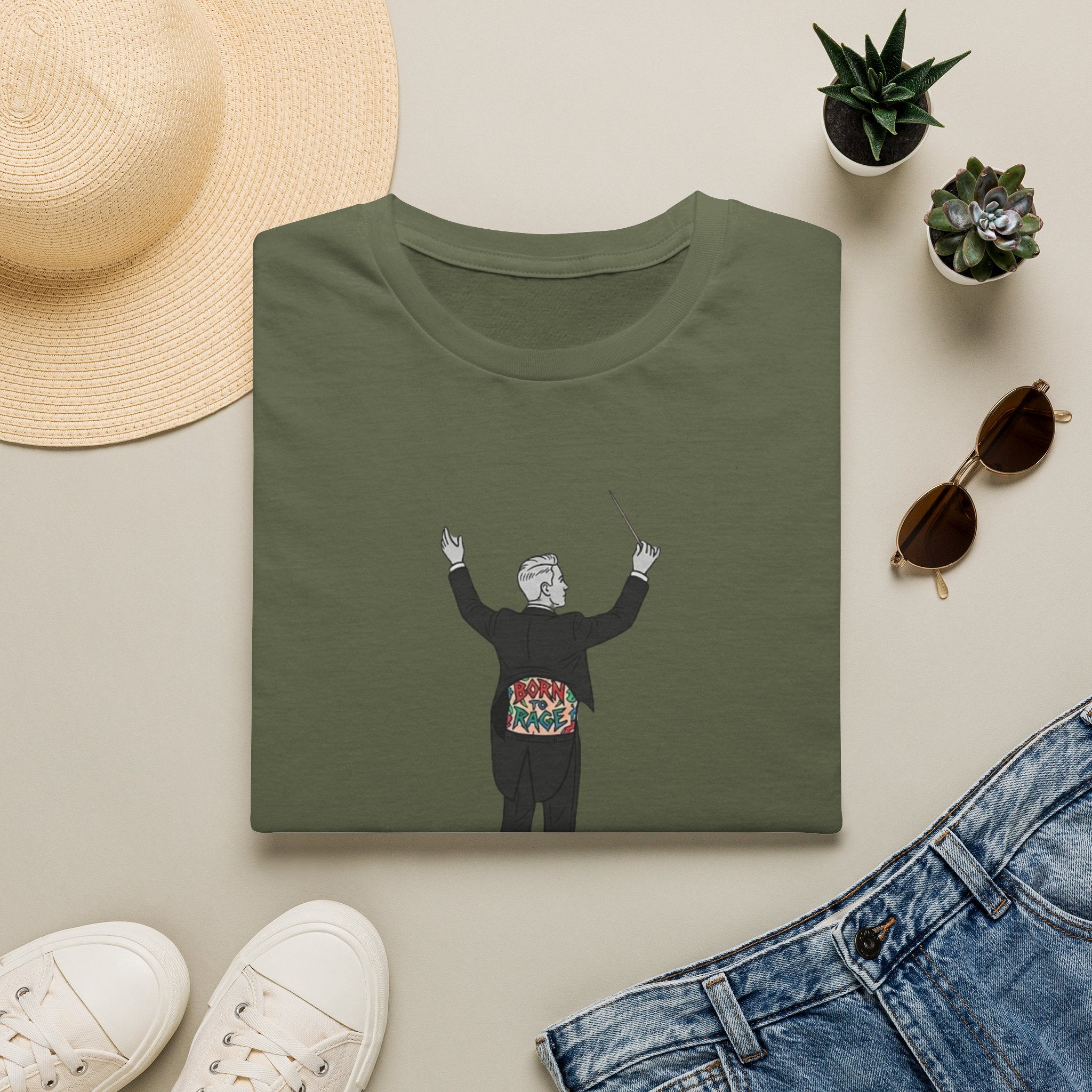 Conductor T-Shirt — Maestro with Floral Heartbeat Design