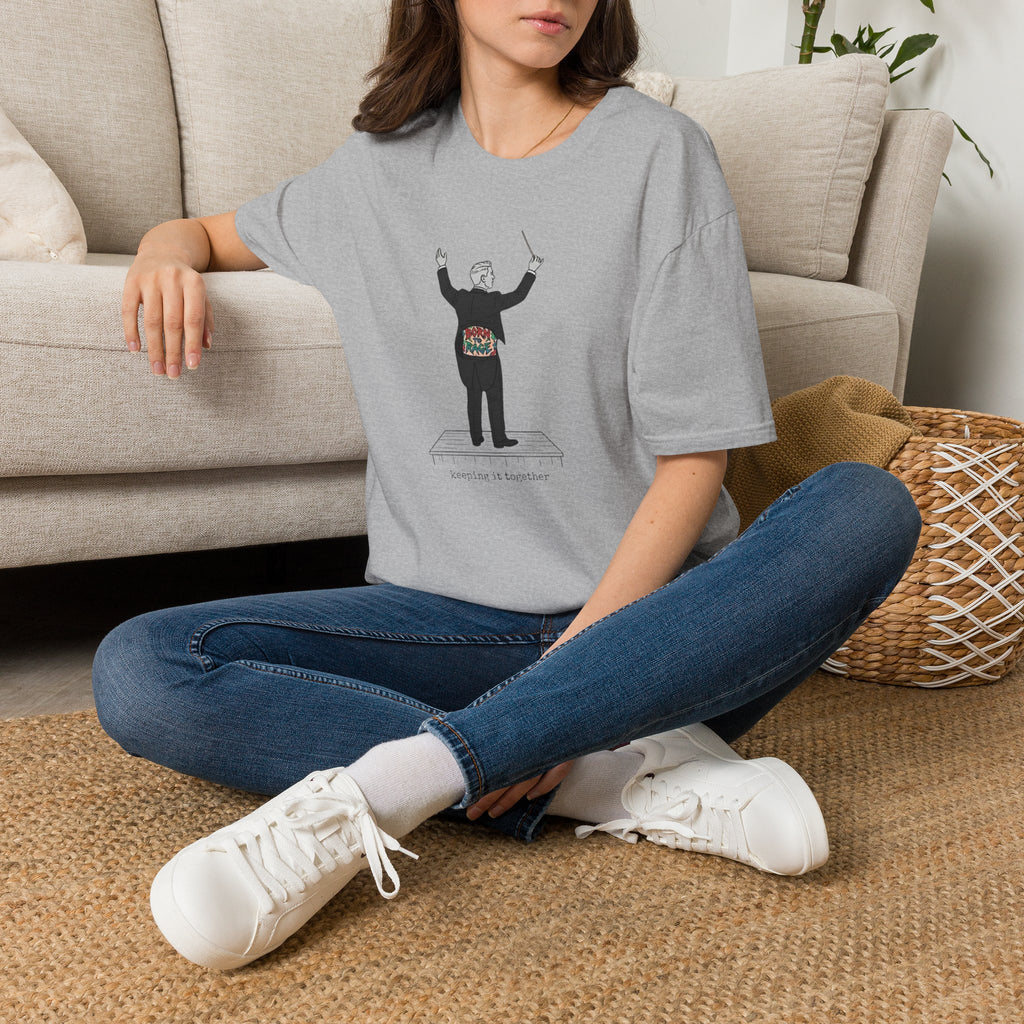 Conductor T-Shirt — Maestro with Floral Heartbeat Design