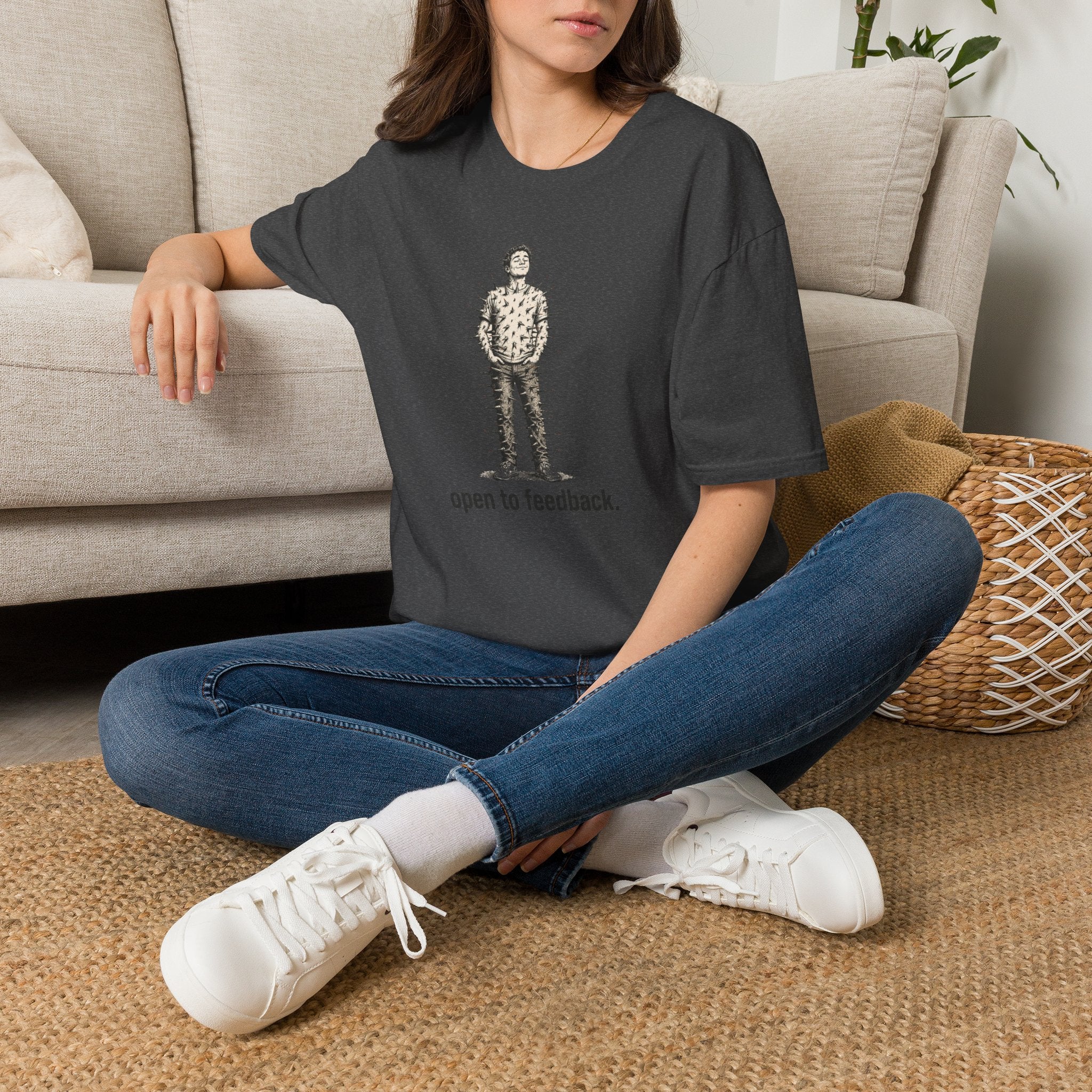 “Open to Feedback” Cactus-Person Graphic Tee
