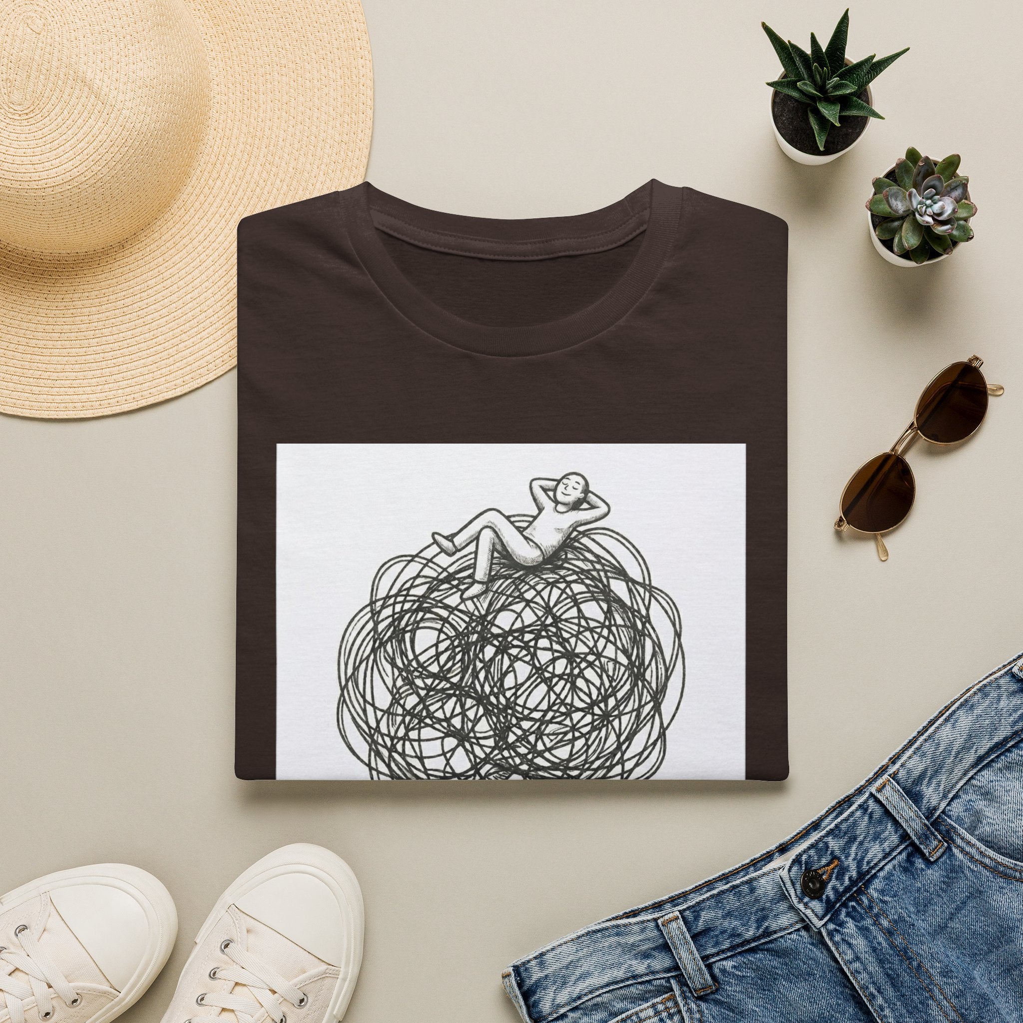 'On It.' Relaxed Scribble Graphic Tee