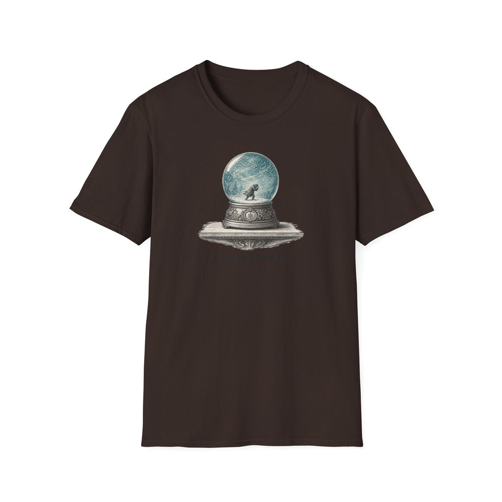 Snow Globe T‑Shirt — “It’s calm in here.” Cozy Winter Graphic Tee