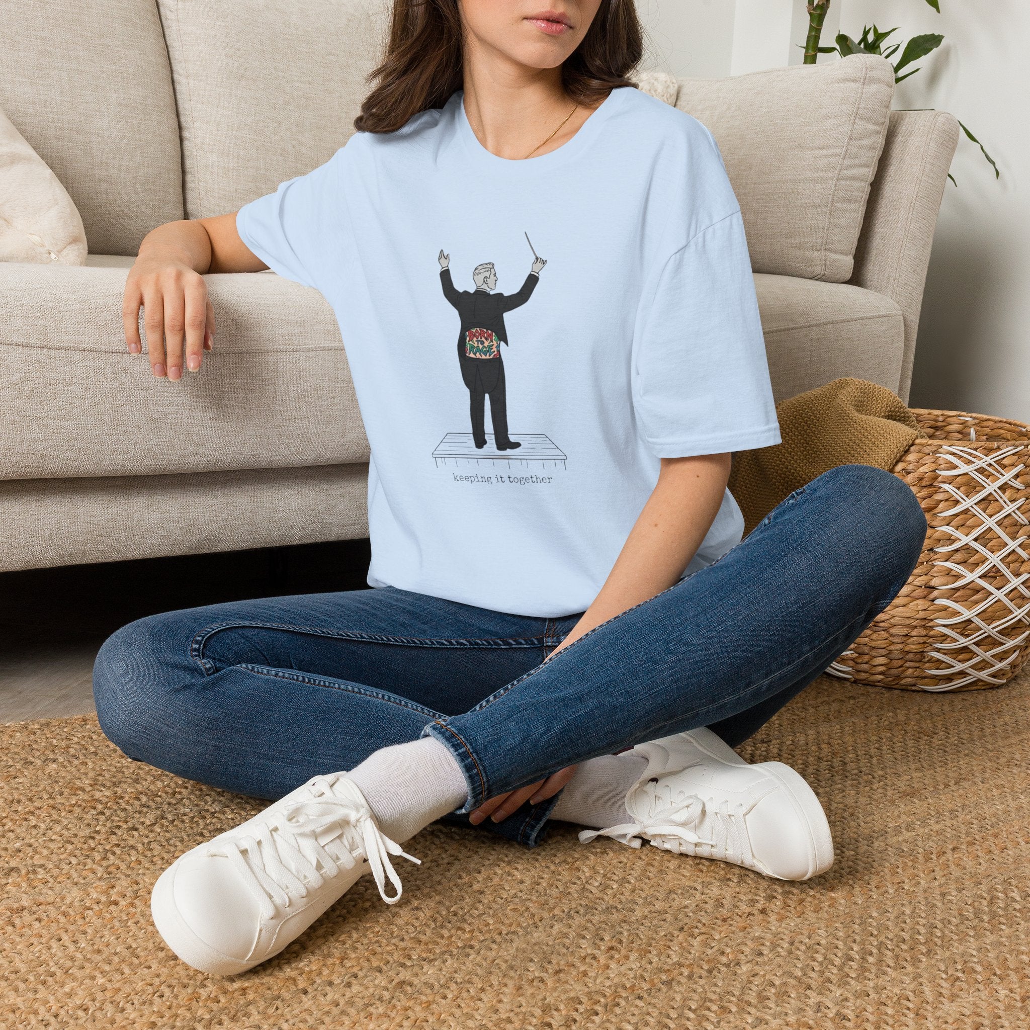 Conductor T-Shirt — Maestro with Floral Heartbeat Design