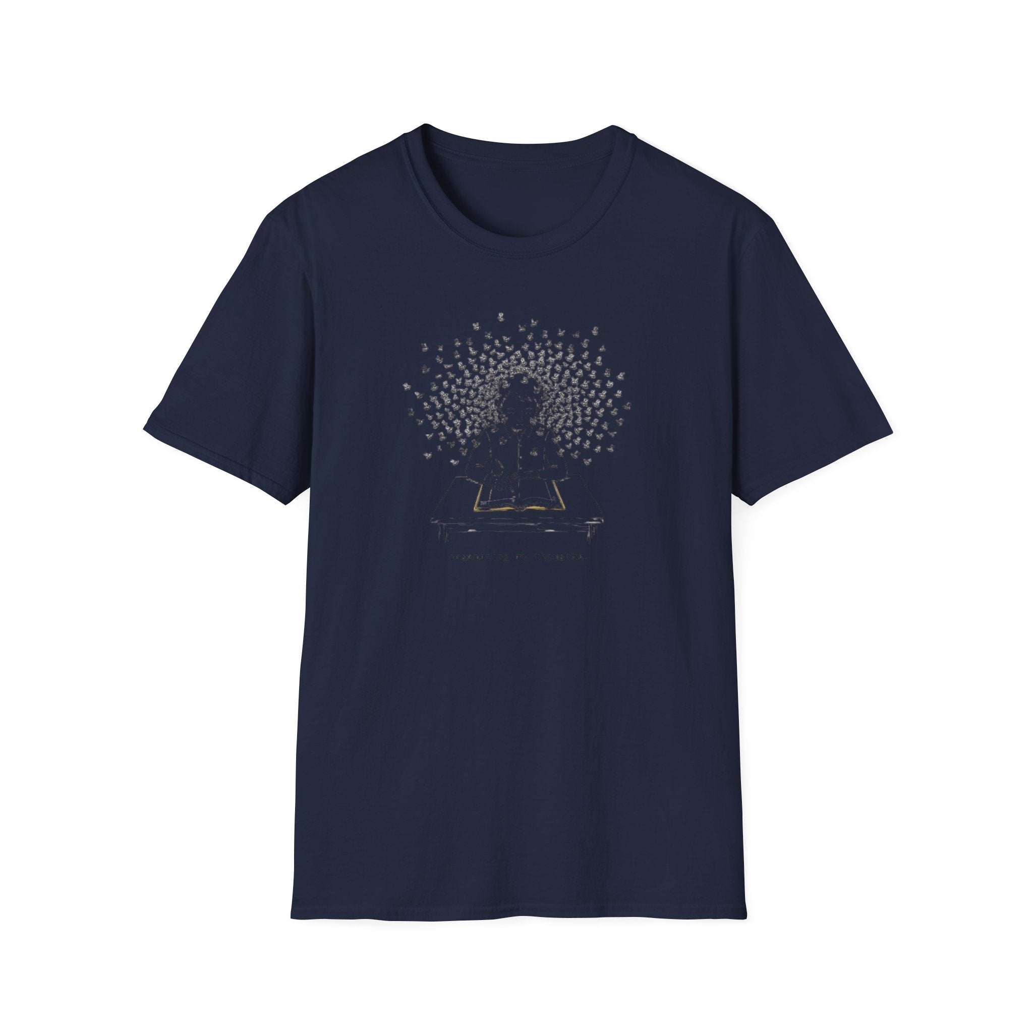 Mindful Reader Illustration Tee (Girl Reading with Butterflies)