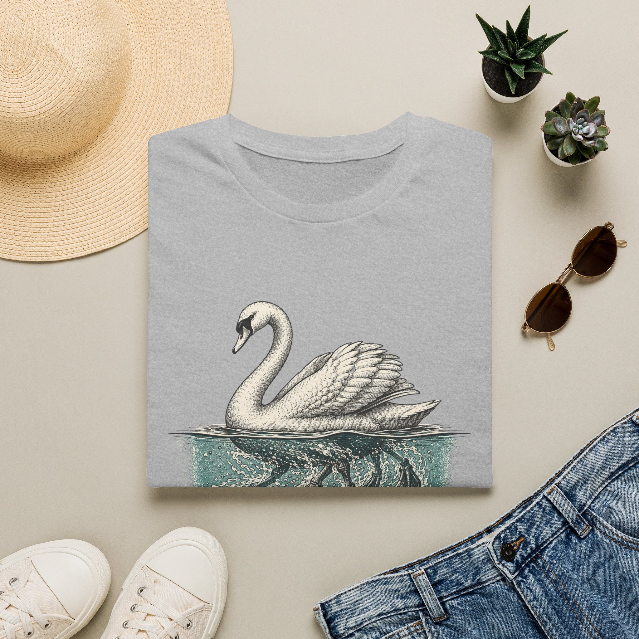 Swan "Effortless" T-Shirt — Serene Swan Graphic Tee