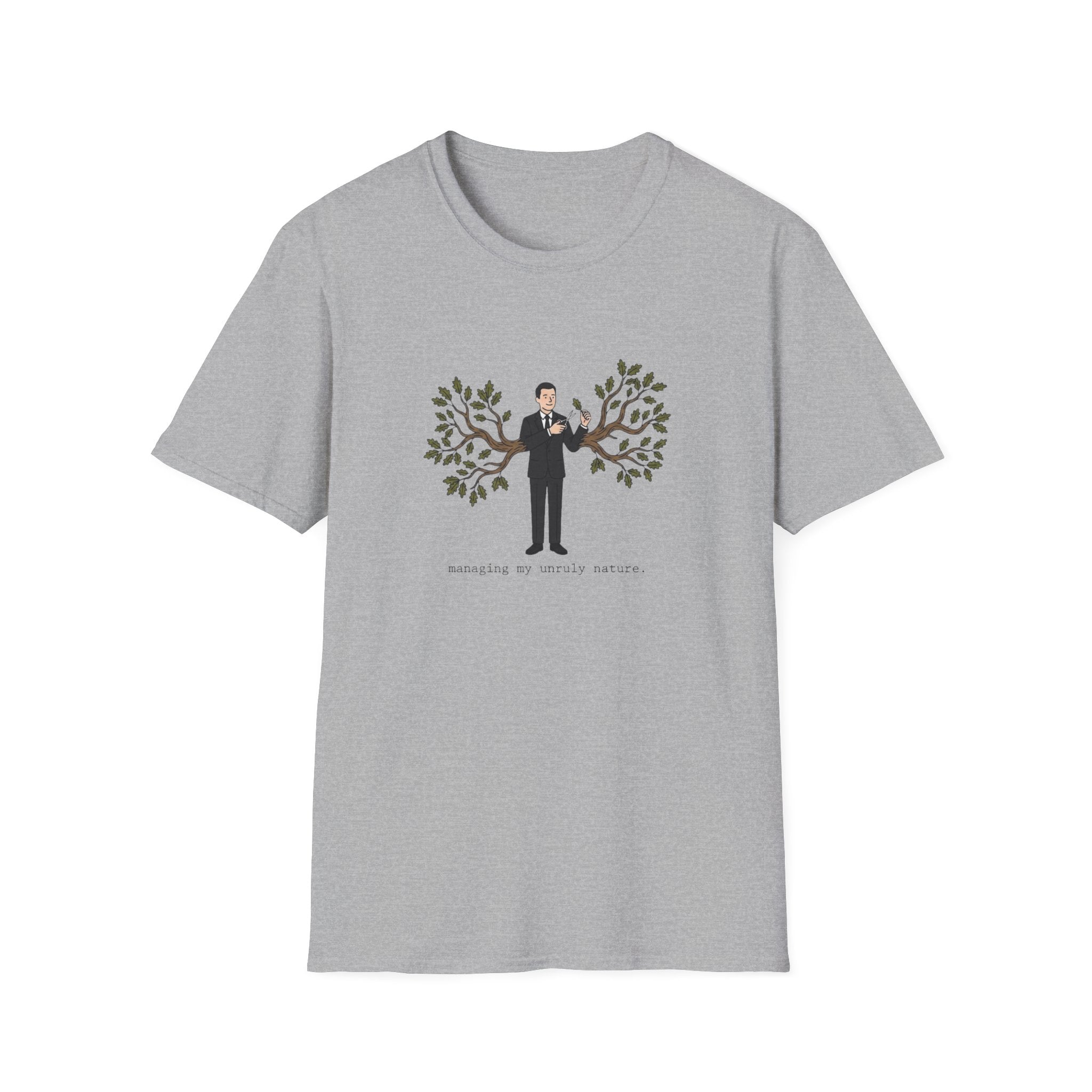 T-Shirt — 'Branching Out' Graphic Tee (Man with Tree Arms)