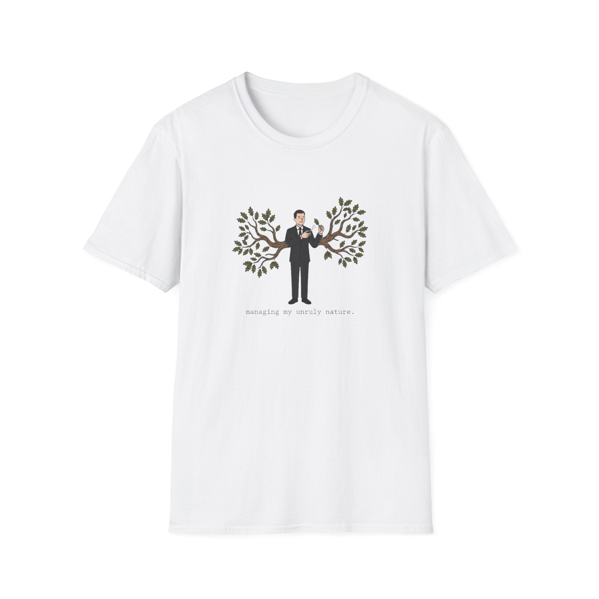 T-Shirt — 'Branching Out' Graphic Tee (Man with Tree Arms)