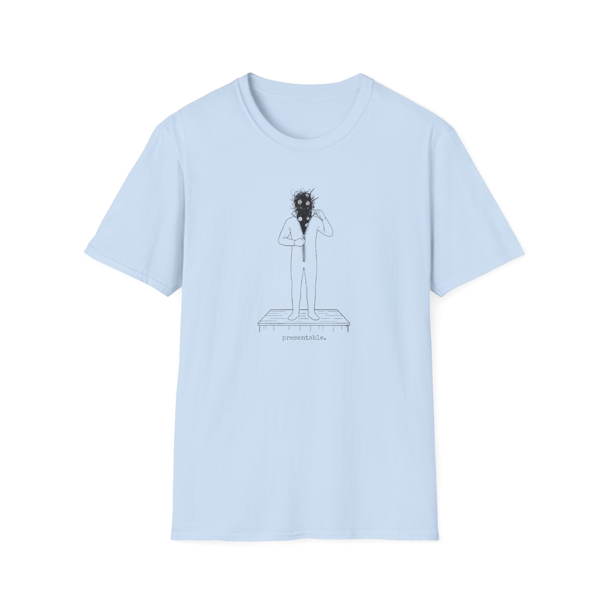 T-Shirt — Minimalist Surreal Figure with Starburst Head Illustration