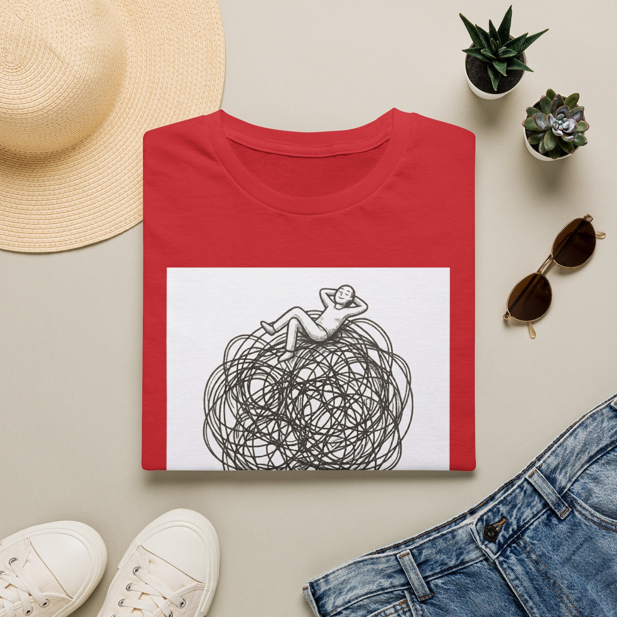 'On It.' Relaxed Scribble Graphic Tee