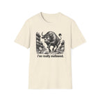 Bull Mushroom Graphic Tee — "I've Really Mellowed." Funny Surreal Illustration T-Shirt
