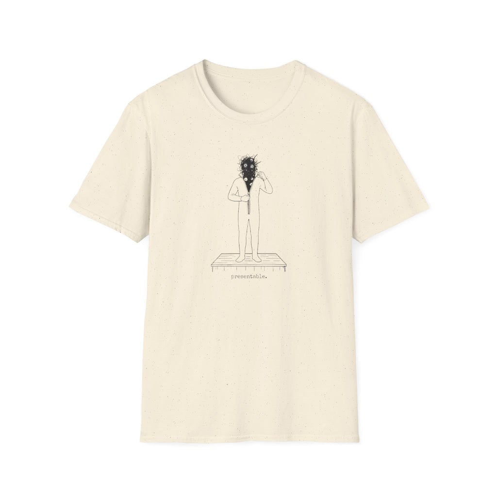 T-Shirt — Minimalist Surreal Figure with Starburst Head Illustration