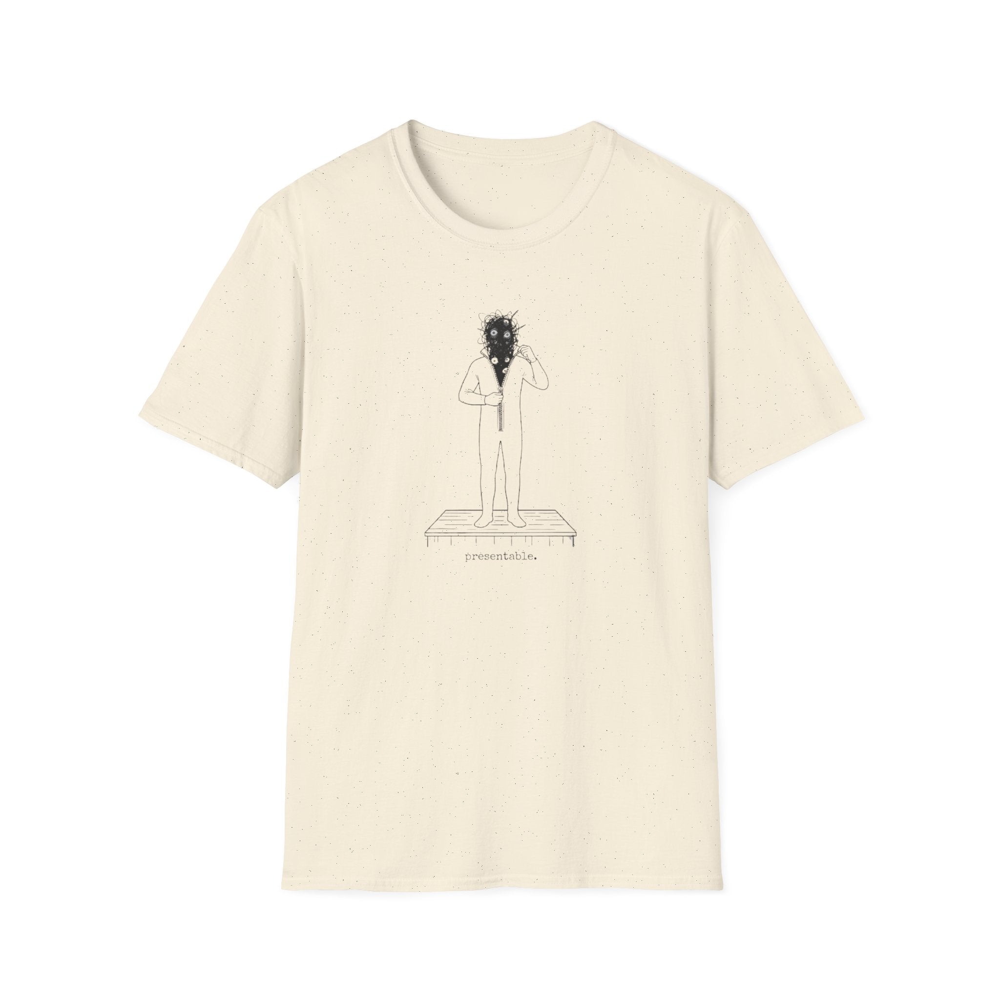 T-Shirt — Minimalist Surreal Figure with Starburst Head Illustration
