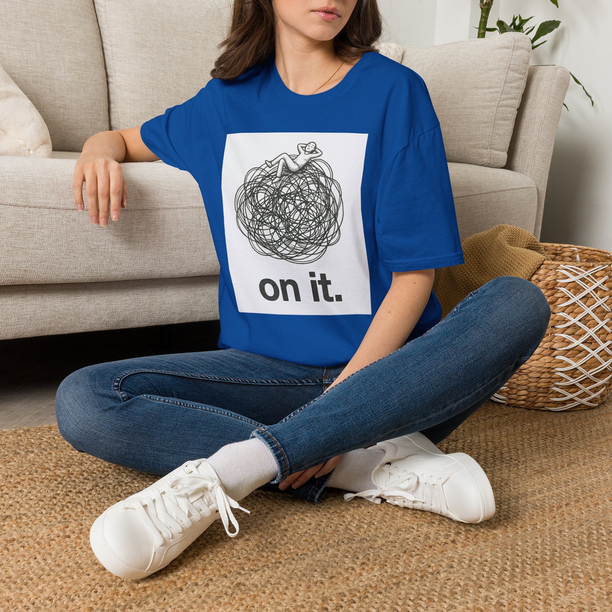 'On It.' Relaxed Scribble Graphic Tee