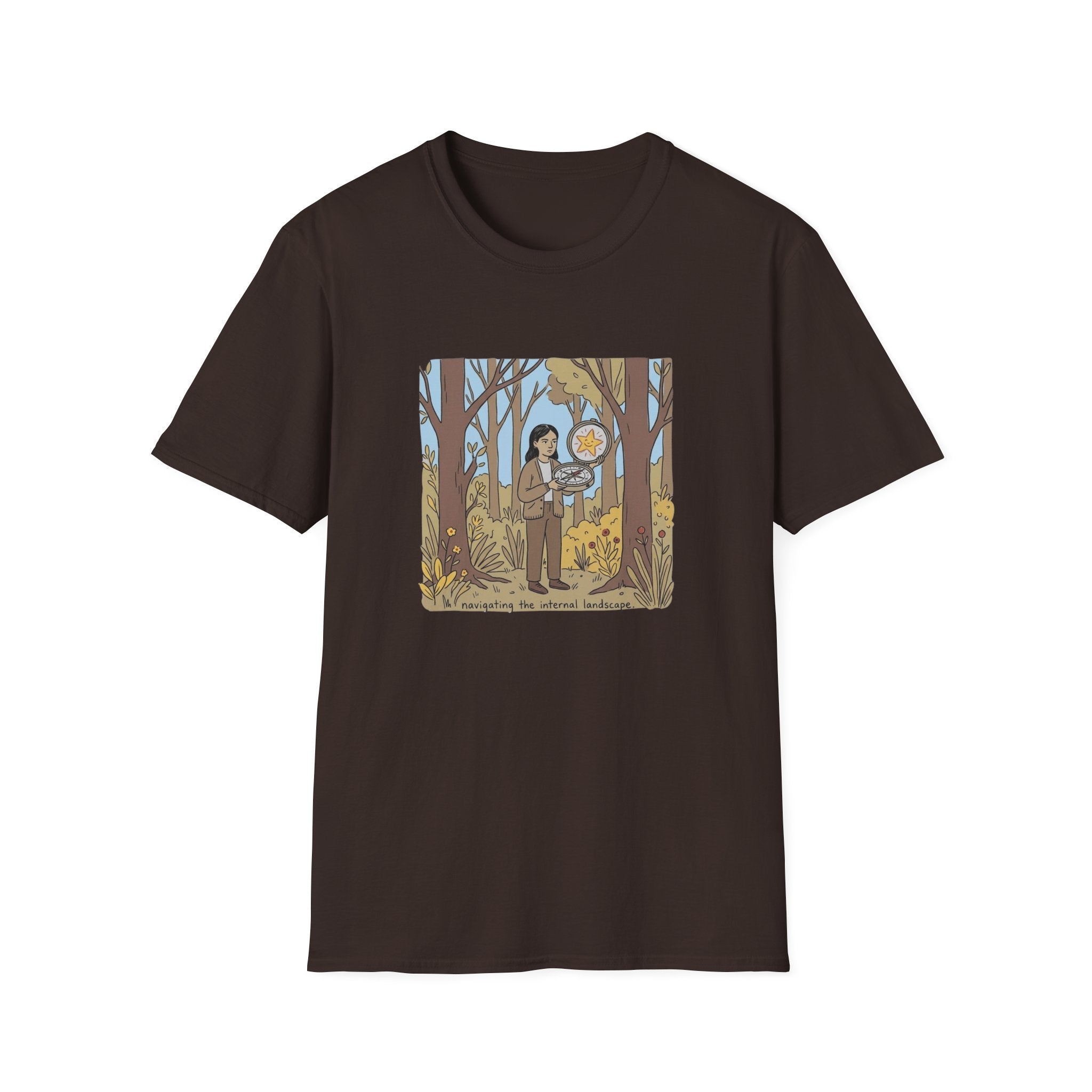 Sheriff Badge Forest Tee — Retro Ranger Woman Holding Star Badge