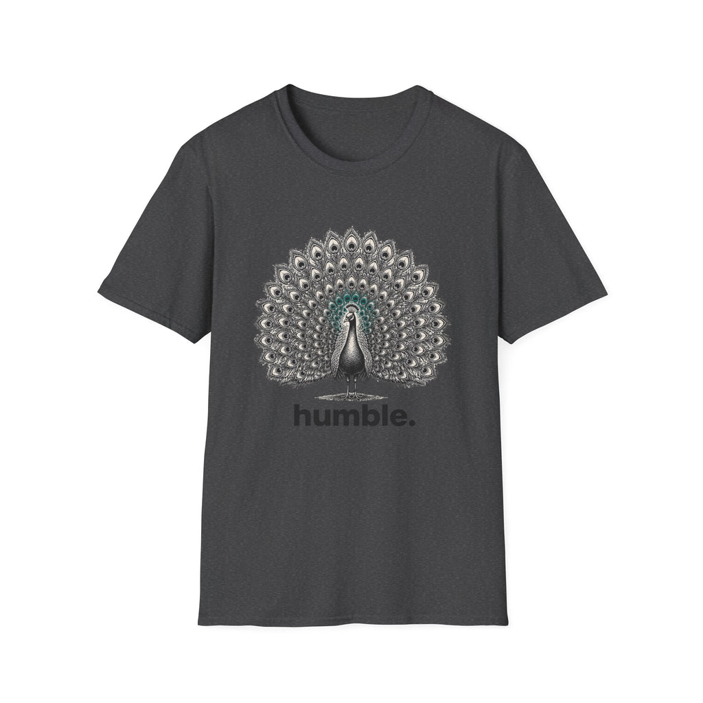Peacock 'Humble' T-Shirt — Elegant Feather Mandala Graphic Tee