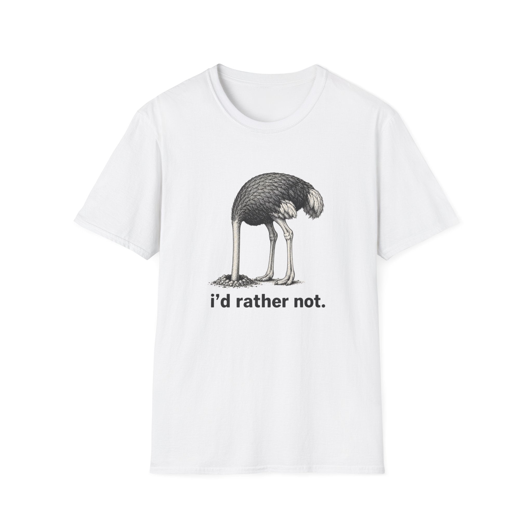 Emu 'I'd Rather Not.' T-Shirt — Funny Ostrich/Emu Graphic Tee