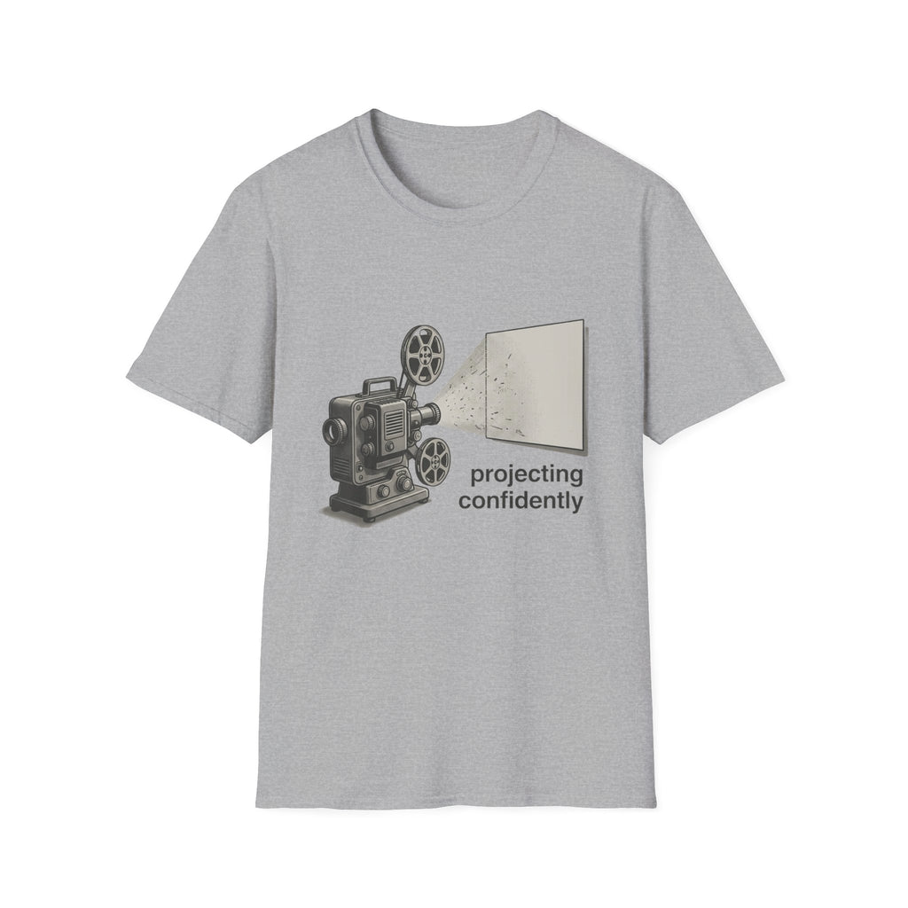 Retro Film Projector T-Shirt — 'Projecting Confidently' Vintage Cinema Tee