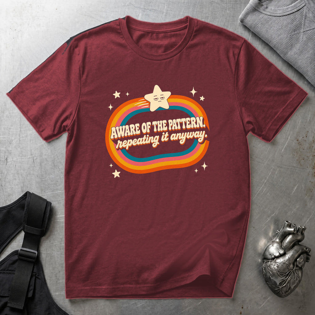 Aware Of The Pattern T-Shirt Maroon tee