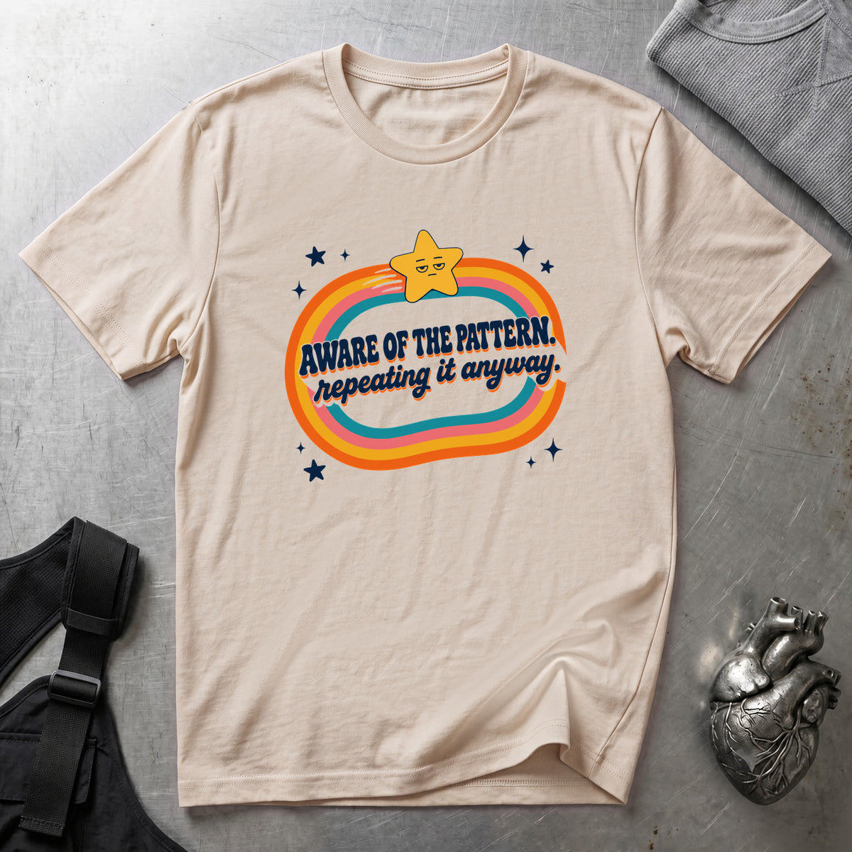 Aware Of The Pattern T-Shirt Natural tee