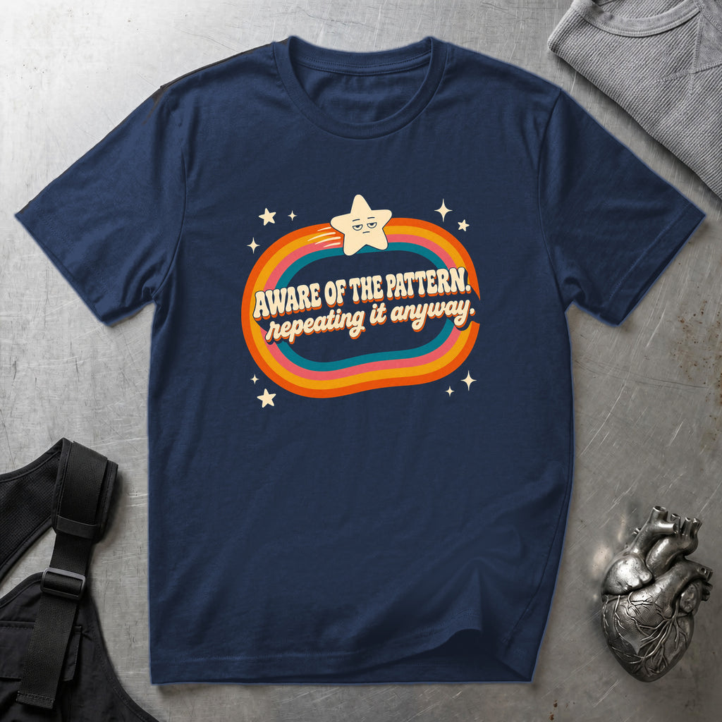 Aware Of The Pattern T-Shirt Navy tee