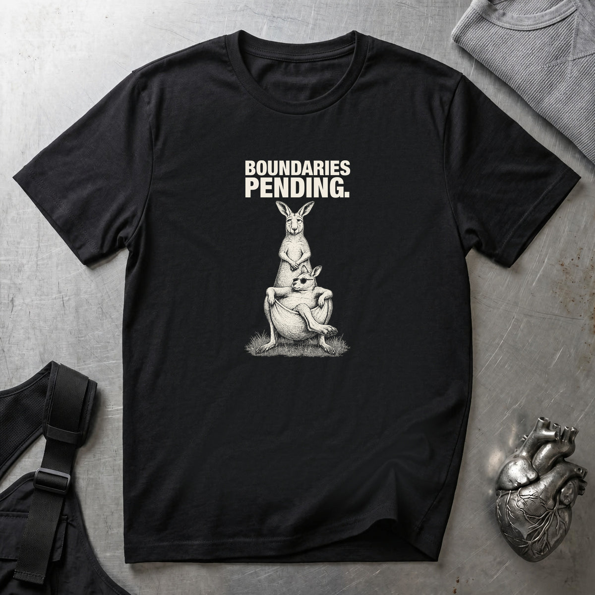Boundaries Pending Kangaroo T-Shirt Black tee