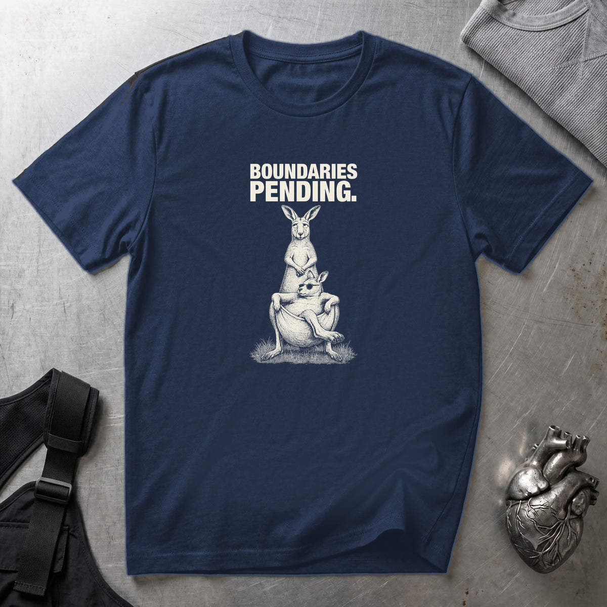Boundaries Pending Kangaroo T-Shirt Navy tee