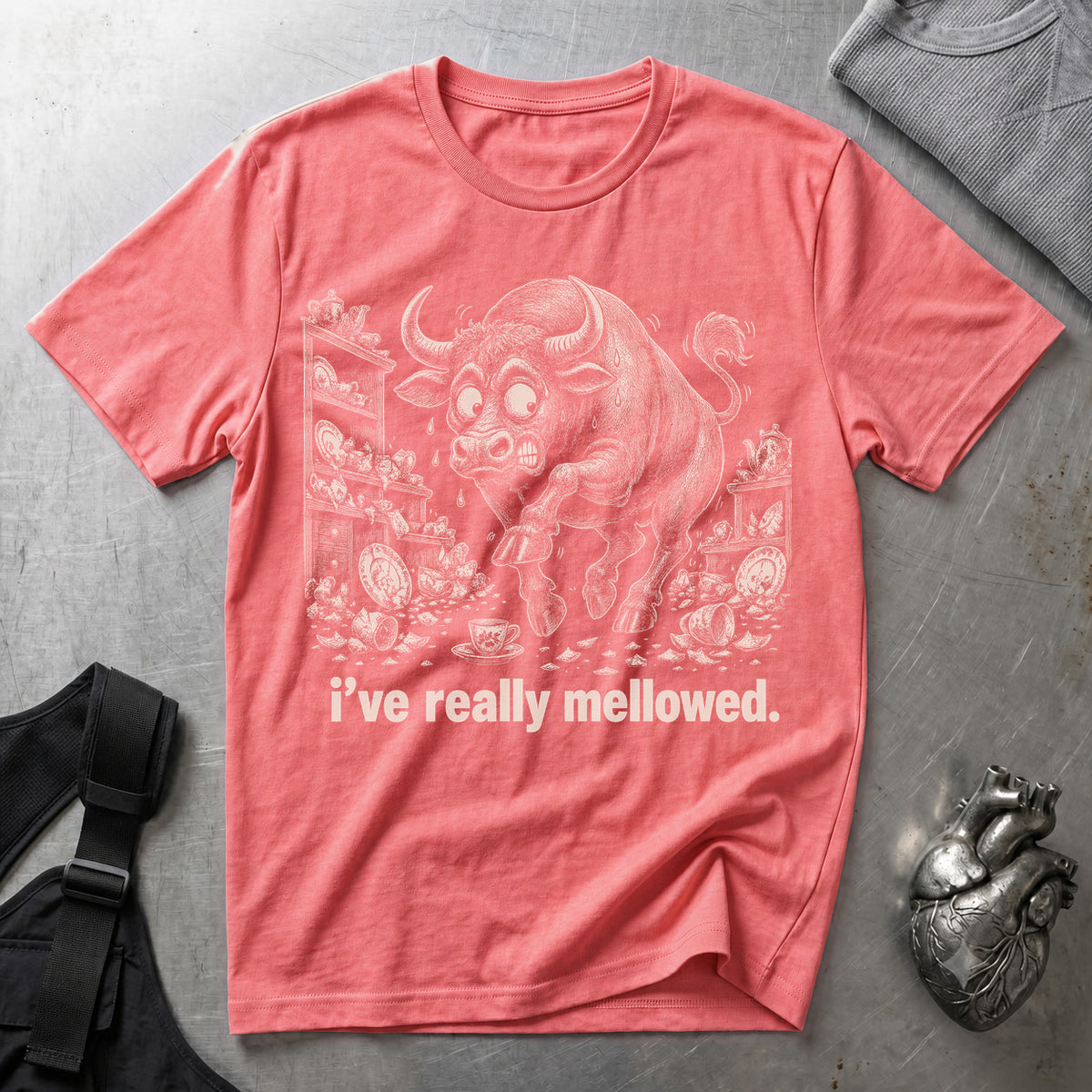 I've Really Mellowed tee, Coral Silk