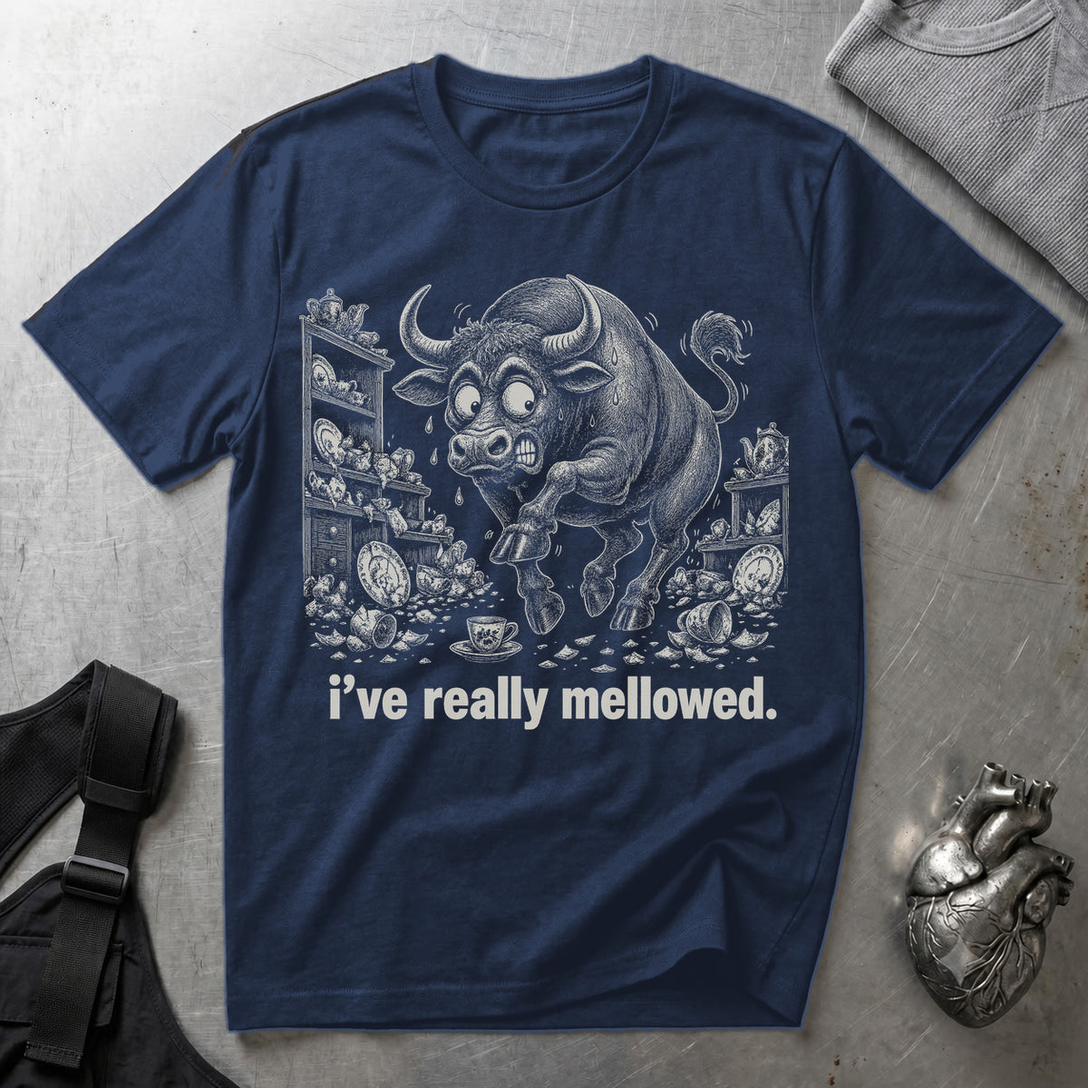 I've Really Mellowed tee, Navy