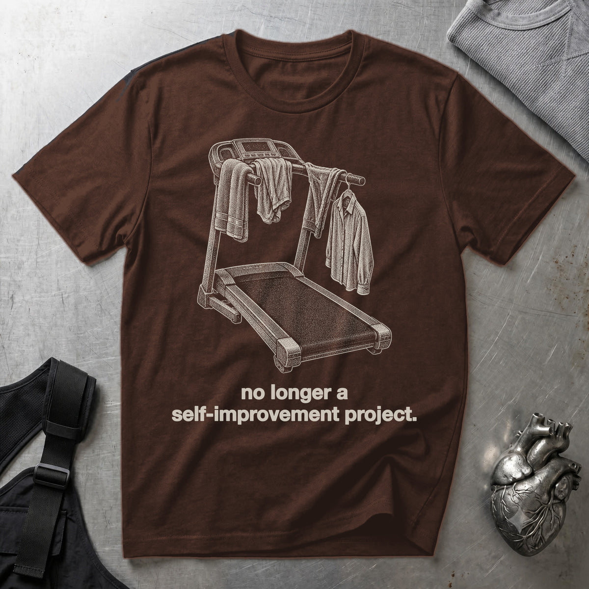 No Longer a Self-Improvement Project. Dark Chocolate tee