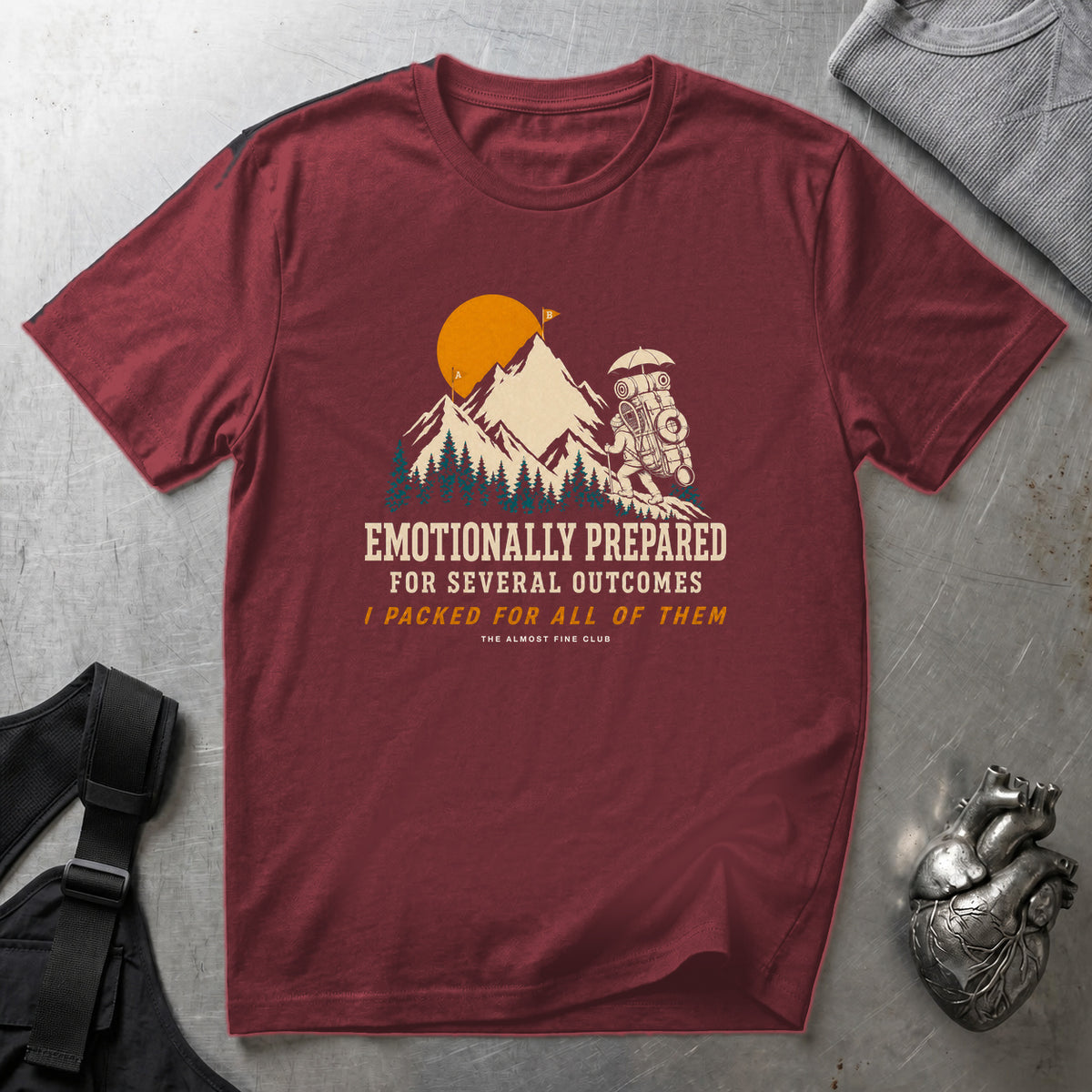 Emotionally Prepared T-Shirt Maroon tee