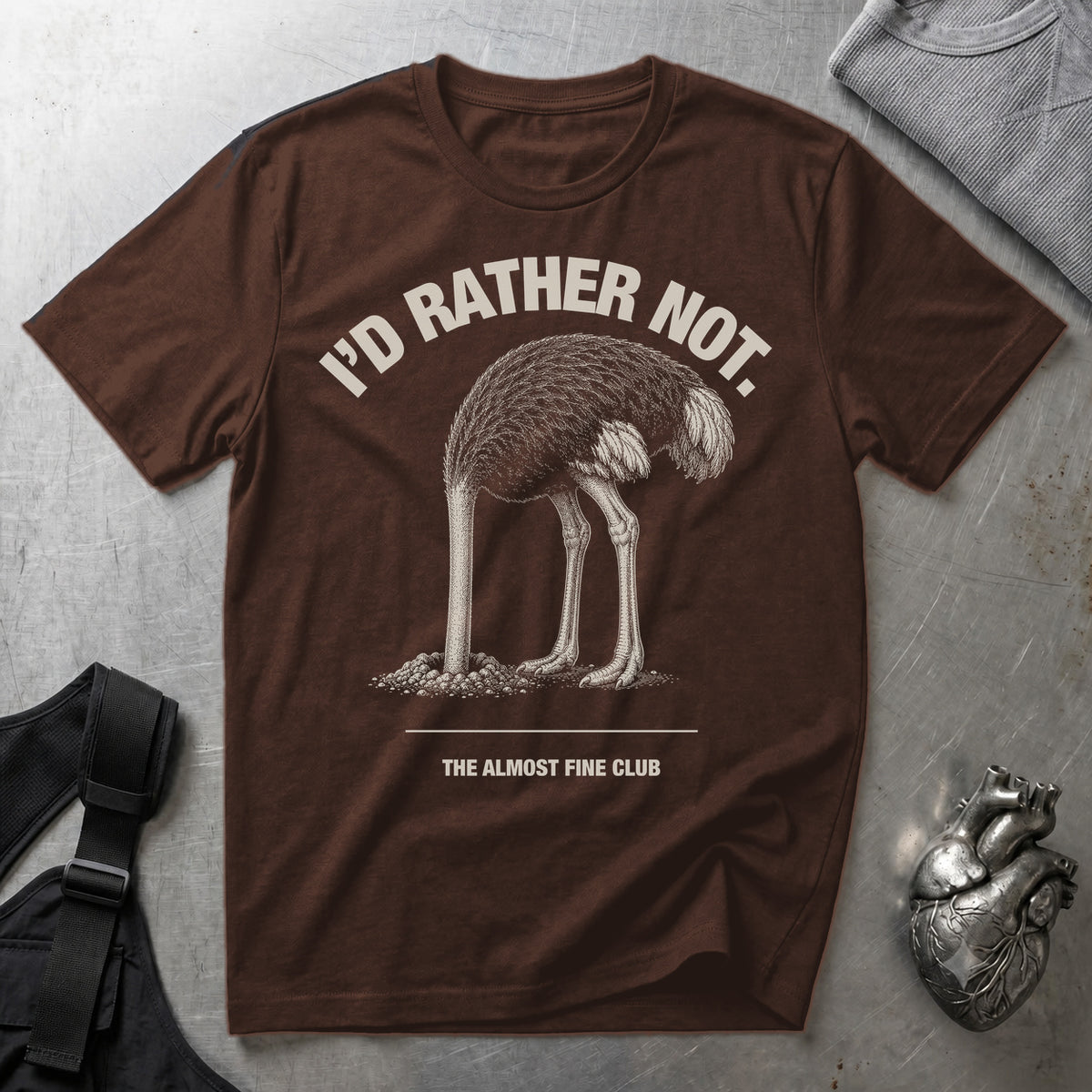 Head In Sand T-Shirt Dark Chocolate tee